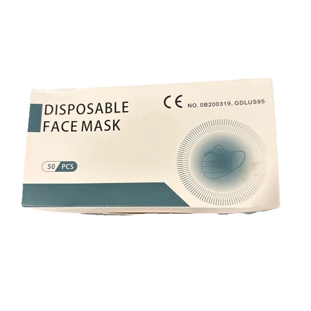 Box Of 50 Disposable Face Masks‎ -  3 Ply Blue & Earloop DY95, GDLUS95, OB200319